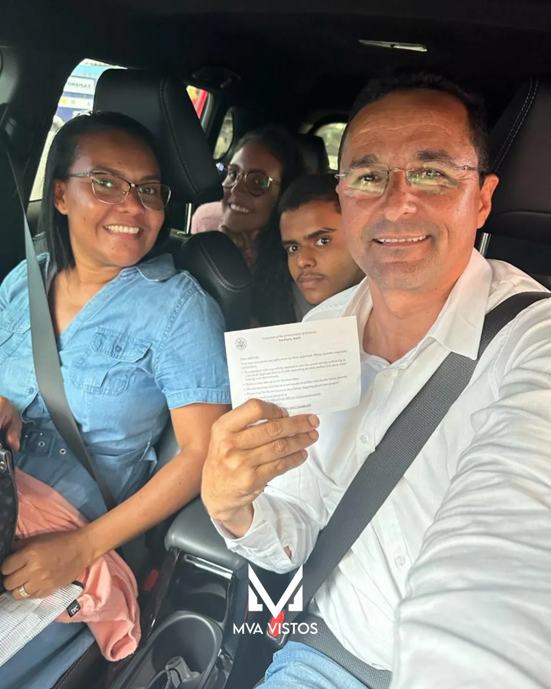 Visto familiar para os Estados Unidos emitido pela MVA Vistos