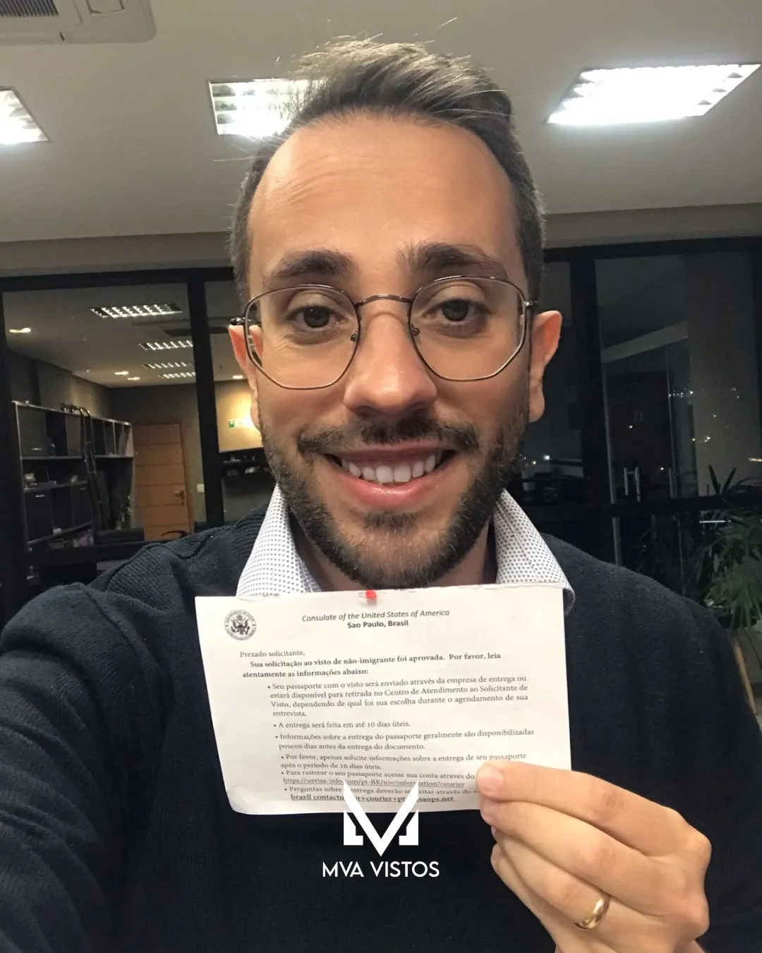 Visto para os Estados Unidos emitido pela MVA Vistos